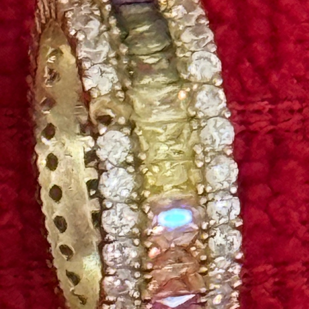 The M Jewelers NY Three Row Rainbow Ring in Multi size 7. - Picture 5 of 6